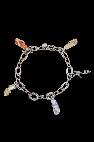 Βραχιόλι Κ18 Λευκόχρυσος charms