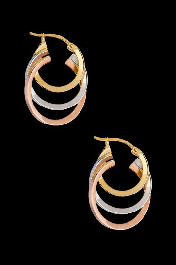 Σκουλαρίκια Κ14 Τριπλός κρίκος