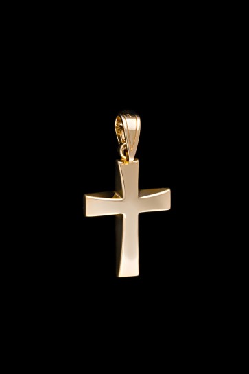Σταυρός κίτρινος χρυσός Κ14 λουστρέ