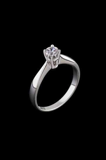 Μονόπετρο δαχτυλίδι Κ18 Λευκόχρυσο