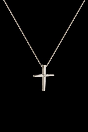 Σταυρός Κ18 Λευκόχρυσος Brilliant