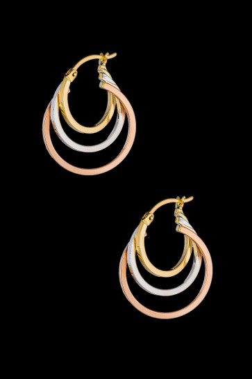 Σκουλαρίκια Κ14 Τριπλός κρίκος