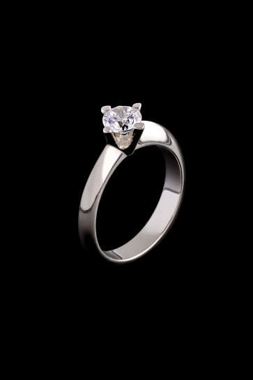 Μονόπετρο δαχτυλίδι Κ18 Λευκόχρυσο