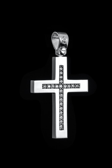 Σταυρός από χρυσό 14 καρατίων με πέτρες ζιρκόν