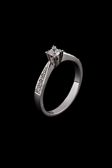 Μονόπετρο δαχτυλίδι Κ18 Λευκόχρυσο