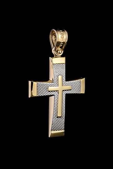 Σταυρός Κ14 λουστρέ ανάγλυφος