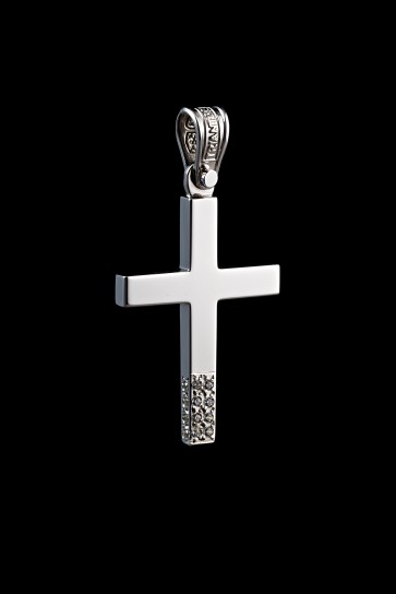 Σταυρός Κ14 λευκόχρυσος 