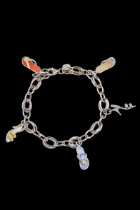 Βραχιόλι Κ18 Λευκόχρυσος charms