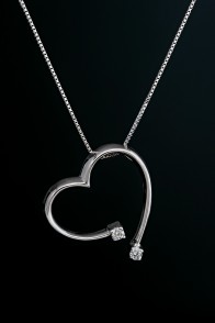 Μενταγιόν Κ18 λευκόχρυσος Καρδια