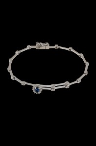 Βραχιόλι Κ18 λευκόχρυσος Ροζέτα Sapphire