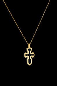 Σταυρός Κ14 Γοτθικός με μαύρο σμάλτο