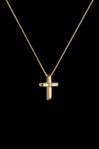 Σταυρός Κ18 Λουστρέ με κίτρινο χρυσό Brilliant