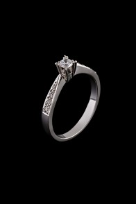 Μονόπετρο δαχτυλίδι Κ18 Λευκόχρυσο