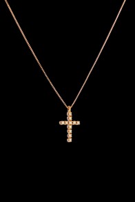 Σταυρός Κ18 Ρόζ χρυσός με 11 Brilliant
