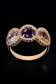 Δαχτυλίδι Κ14 Τρίπετρο