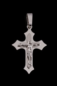 Σταυρός Κ14 λευκόχρυσος λουστρέ