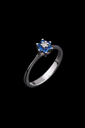 Δαχτυλίδι Κ18 Ροζέτα Sapphire