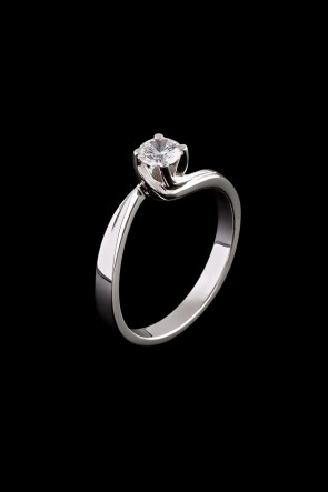Μονόπετρο δαχτυλίδι Κ18 Λευκόχρυσο