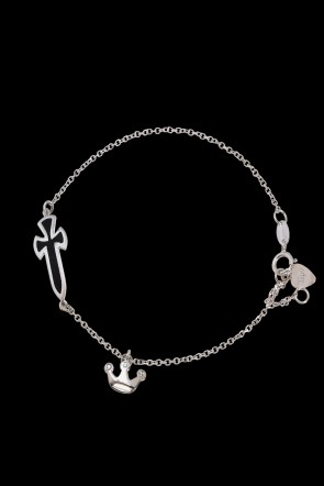 Βραχιόλι Κ14 Λευκόχρυσο Σταυρός