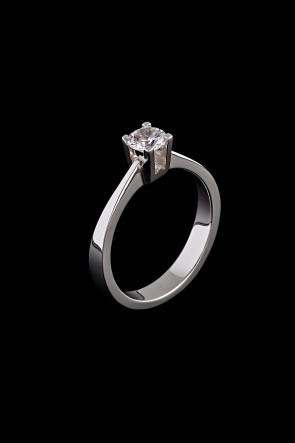 Μονόπετρο δαχτυλίδι Κ18 Λευκόχρυσο