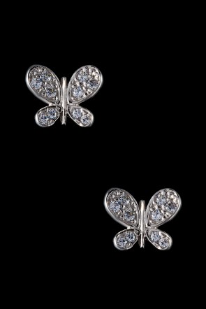 Σκουλαρίκια Κ14 λευκόχρυσα